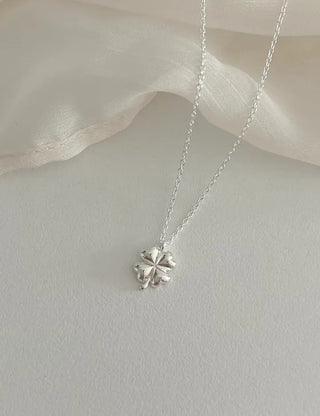 Silver 925 Four-Leaf Clover Basic Friendship Silver Necklace
