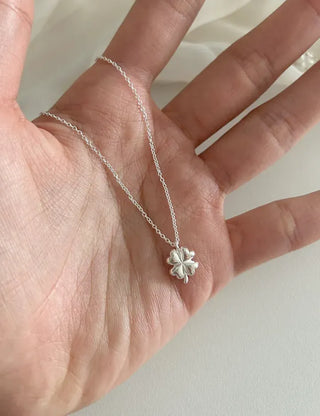 Silver 925 Four-Leaf Clover Basic Friendship Silver Necklace