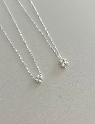 Silver 925 Four-Leaf Clover Basic Friendship Silver Necklace