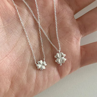 Silver 925 Four-Leaf Clover Basic Friendship Silver Necklace