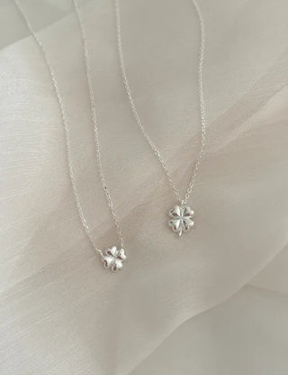 Silver 925 Four-Leaf Clover Basic Friendship Silver Necklace