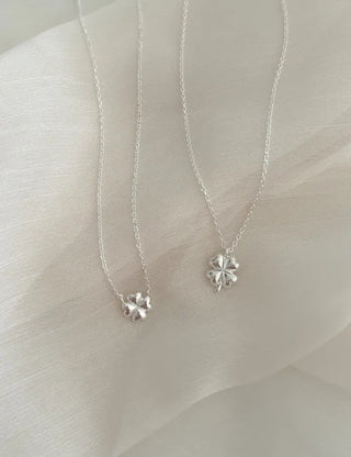 Silver 925 Four-Leaf Clover Basic Friendship Silver Necklace
