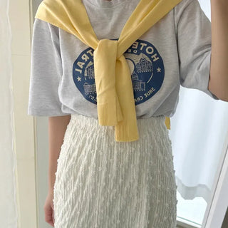 Spring Plain Pastel Cardigan Knit Shoulder Shawl