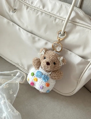 Resort look dress, teddy bear keyring, bag decoration