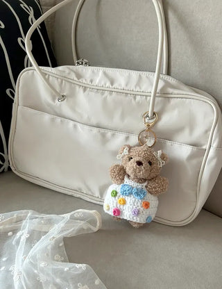 Resort look dress, teddy bear keyring, bag decoration