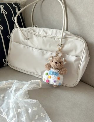 Resort look dress, teddy bear keyring, bag decoration