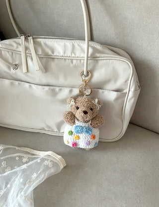 Resort look dress, teddy bear keyring, bag decoration