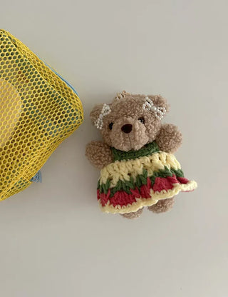 Resort look dress, teddy bear keyring, bag decoration
