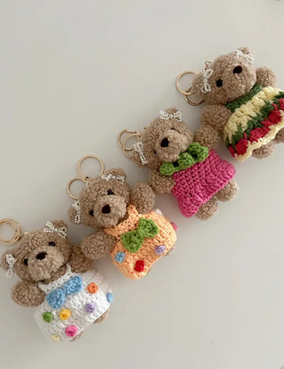 Resort look dress, teddy bear keyring, bag decoration