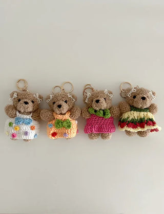 Resort look dress, teddy bear keyring, bag decoration