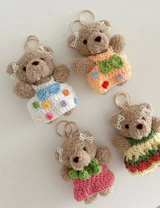Resort look dress, teddy bear keyring, bag decoration
