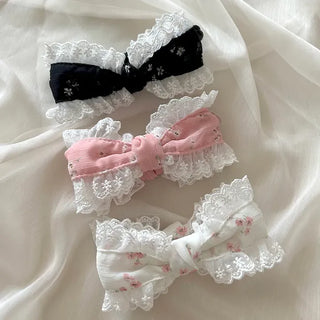 Flower Chiffon Lace Banana Pin / Scrunchie