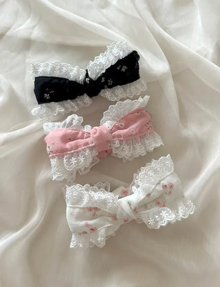 Flower Chiffon Lace Banana Pin / Scrunchie