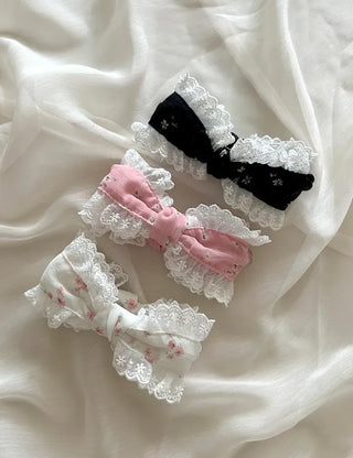 Flower Chiffon Lace Banana Pin / Scrunchie