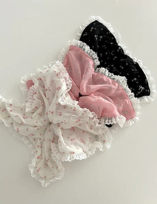 Flower Chiffon Lace Banana Pin / Scrunchie