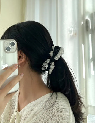Flower Chiffon Lace Banana Pin / Scrunchie