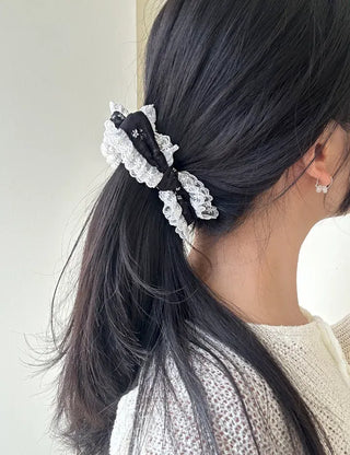 Flower Chiffon Lace Banana Pin / Scrunchie