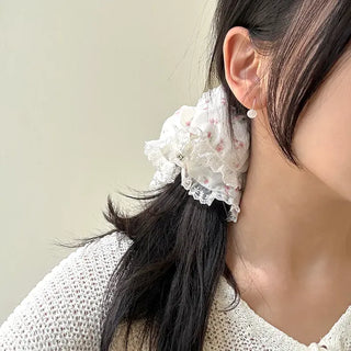 Flower Chiffon Lace Banana Pin / Scrunchie