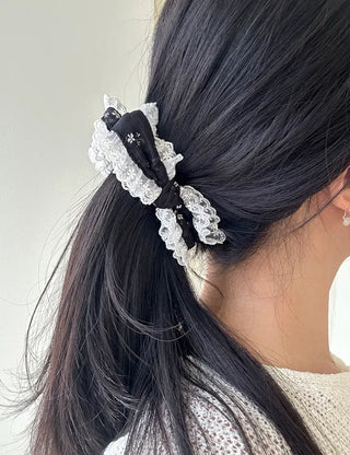 Flower Chiffon Lace Banana Pin / Scrunchie