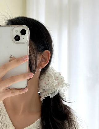 Flower Chiffon Lace Banana Pin / Scrunchie