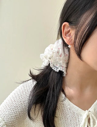 Flower Chiffon Lace Banana Pin / Scrunchie
