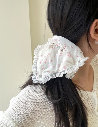 Flower Chiffon Lace Banana Pin / Scrunchie