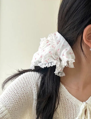 Flower Chiffon Lace Banana Pin / Scrunchie