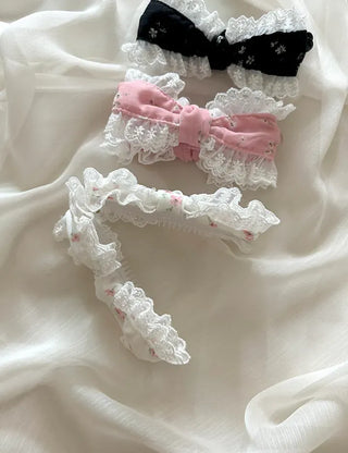 Flower Chiffon Lace Banana Pin / Scrunchie