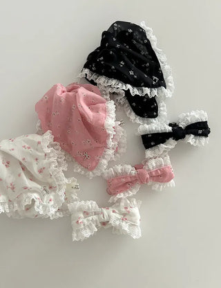 Flower Chiffon Lace Banana Pin / Scrunchie