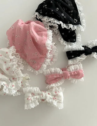 Flower Chiffon Lace Banana Pin / Scrunchie