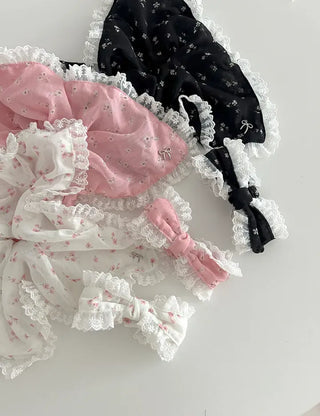 Flower Chiffon Lace Banana Pin / Scrunchie