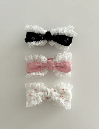 Flower Chiffon Lace Banana Pin / Scrunchie