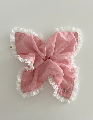 Flower Chiffon Lace Banana Pin / Scrunchie