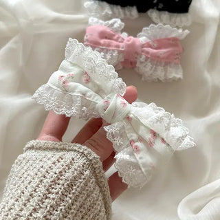 Flower Chiffon Lace Banana Pin / Scrunchie