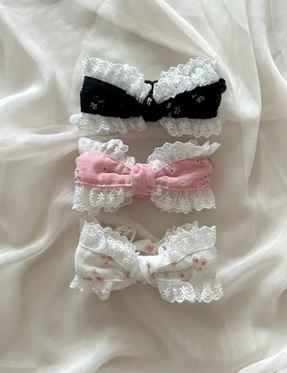 Flower Chiffon Lace Banana Pin / Scrunchie