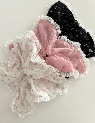 Flower Chiffon Lace Banana Pin / Scrunchie
