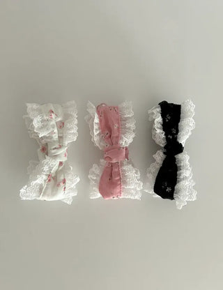 Flower Chiffon Lace Banana Pin / Scrunchie
