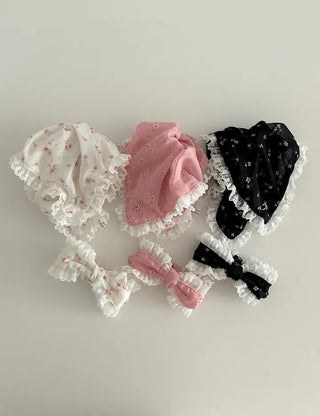 Flower Chiffon Lace Banana Pin / Scrunchie