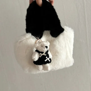 Pearl Headband Teddy Bear Cute Keyring