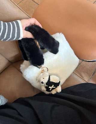 Pearl Headband Teddy Bear Cute Keyring