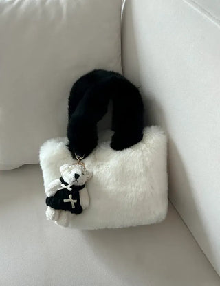 Pearl Headband Teddy Bear Cute Keyring