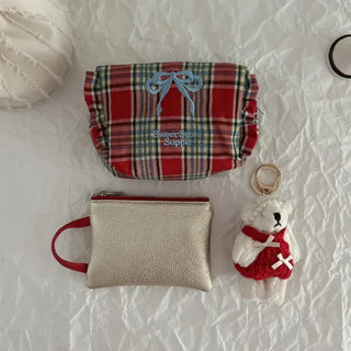 Pearl Headband Teddy Bear Cute Keyring