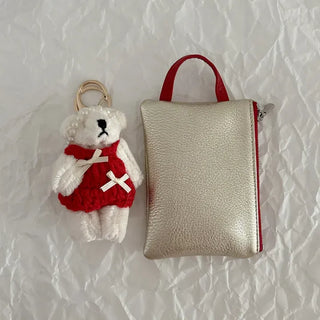 Pearl Headband Teddy Bear Cute Keyring