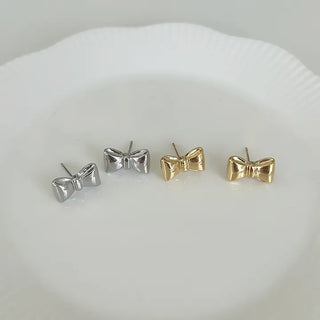 Metal Volume Ribbon Mini Fashion Earrings