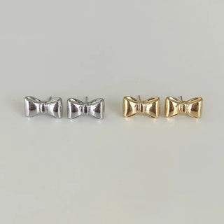 Metal Volume Ribbon Mini Fashion Earrings
