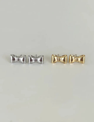 Metal Volume Ribbon Mini Fashion Earrings