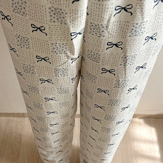 Navy Ribbon Homewear Pajamas Women's Sleepwear Pants
