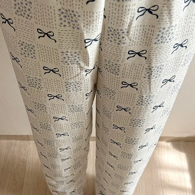 Navy Ribbon Homewear Pajamas Women's Sleepwear Pants