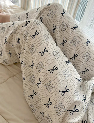 Navy Ribbon Homewear Pajamas Women's Sleepwear Pants