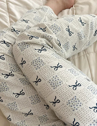 Navy Ribbon Homewear Pajamas Women's Sleepwear Pants